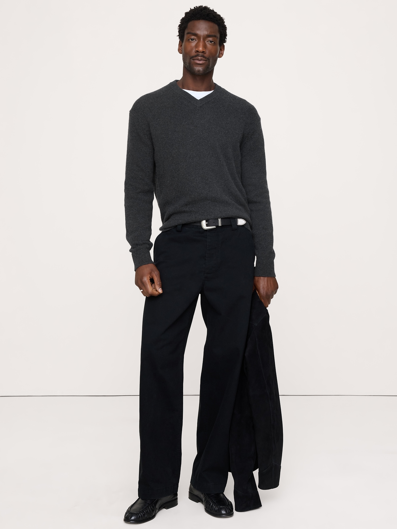 Italian Cotton-Cashmere V-Neck Sweater