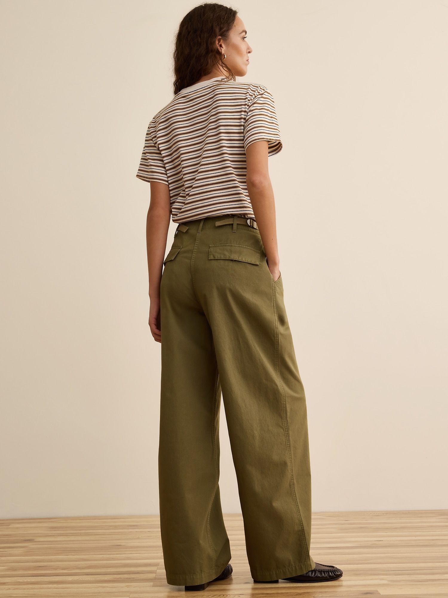 Banana Republic x La Ligne The Wide-Leg Cotton Chino
