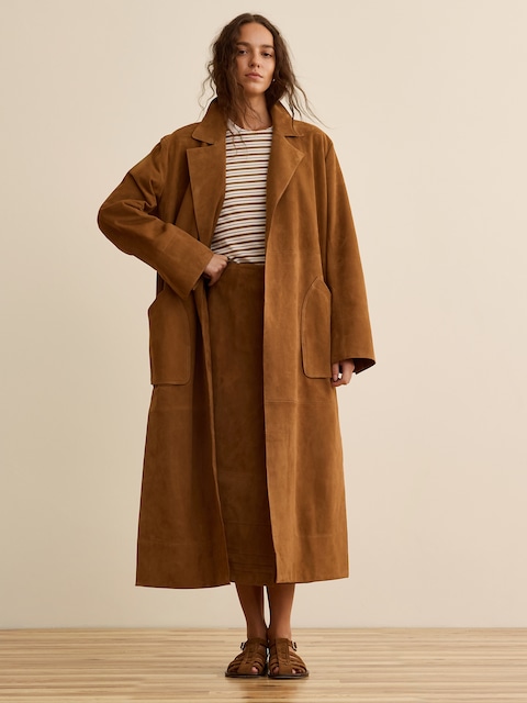 Banana Republic x La Ligne The Suede Wrap Coat