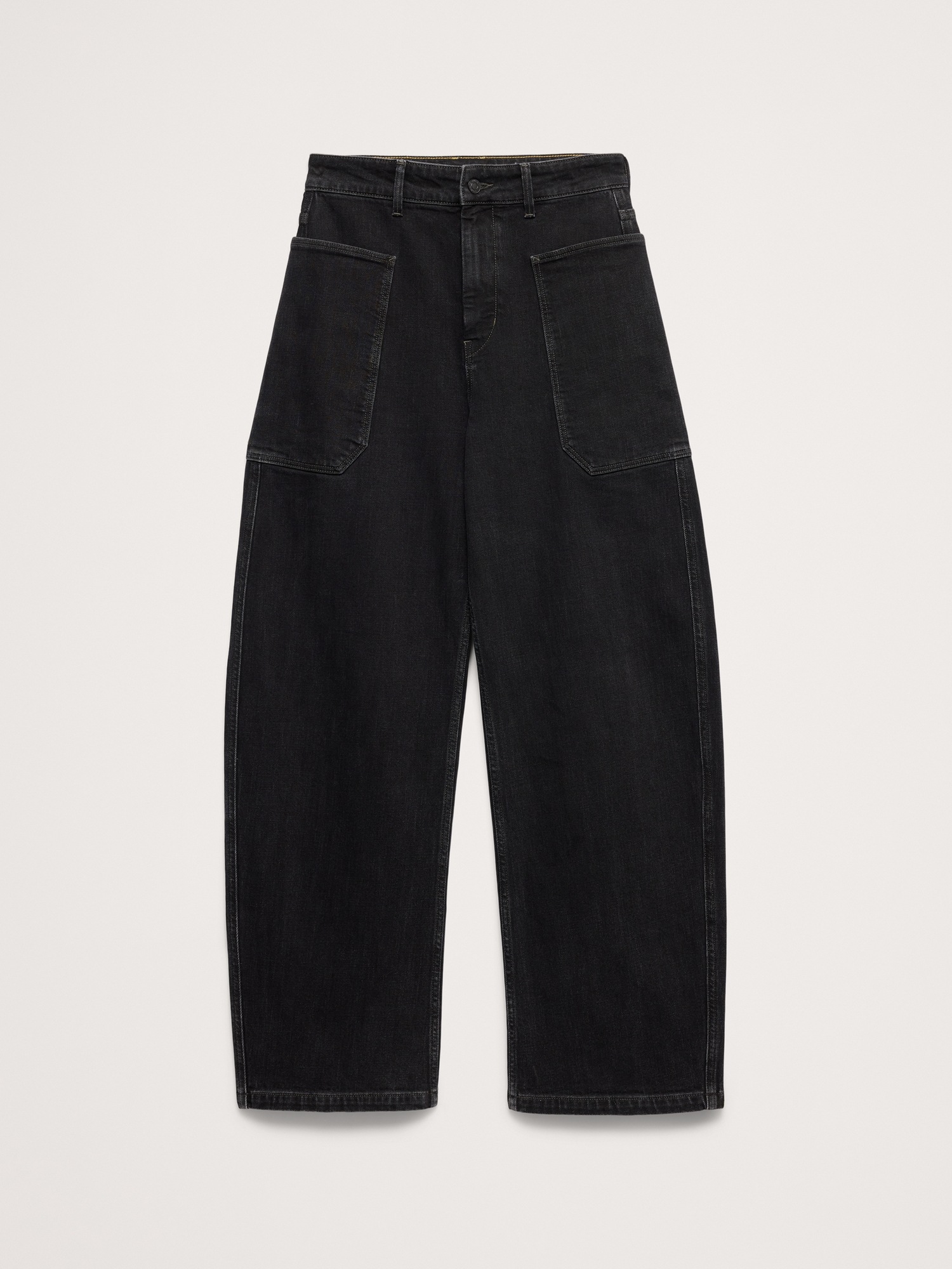 Женские джинсы Banana Republic High-Rise Barrel Jean, цвет: Чёрный варёный — фото 5