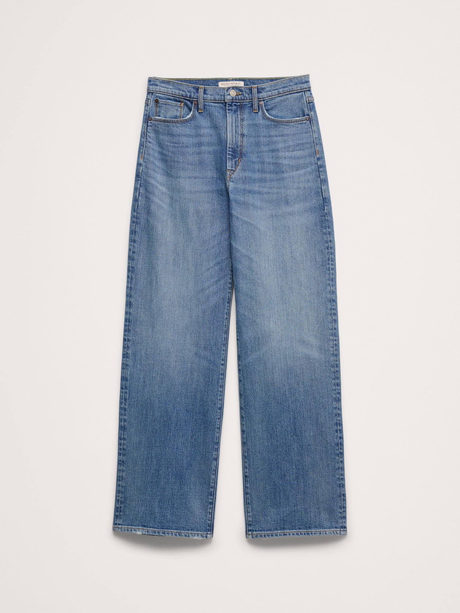 Женские джинсы Banana Republic High-Rise Relaxed Wide-Leg Jean, цвет: Светлая варка — фото 5