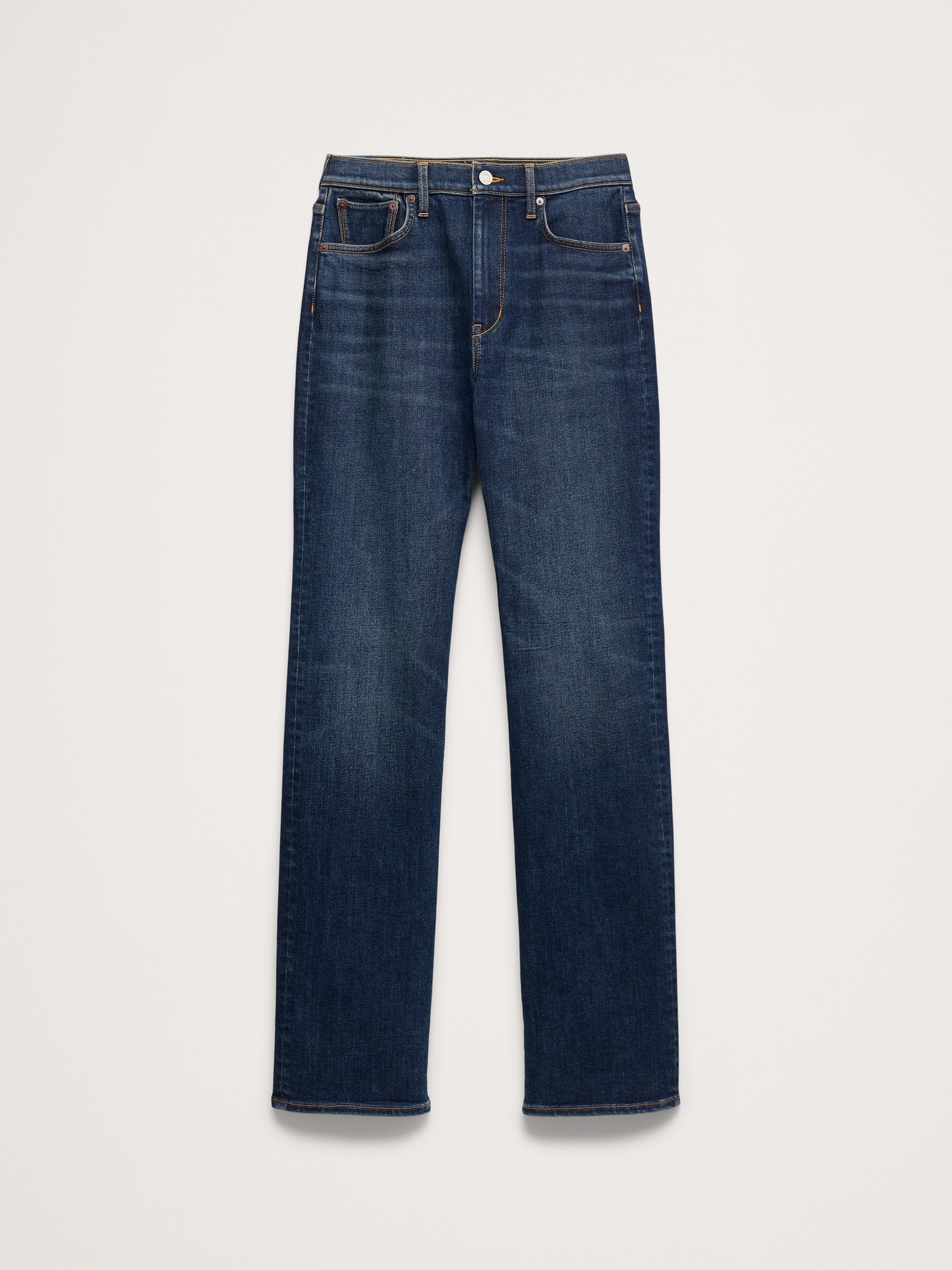 Женские джинсы Banana Republic High-Rise Slim-Straight Jean, цвет: Тёмная варка — фото 5