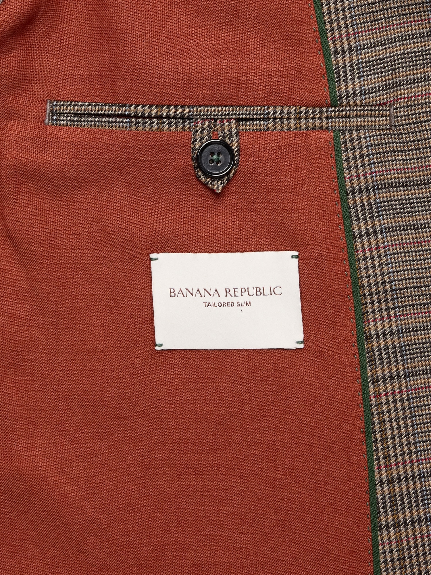 Relaxed Double-Breasted Italian Glen Plaid Suit Jacket