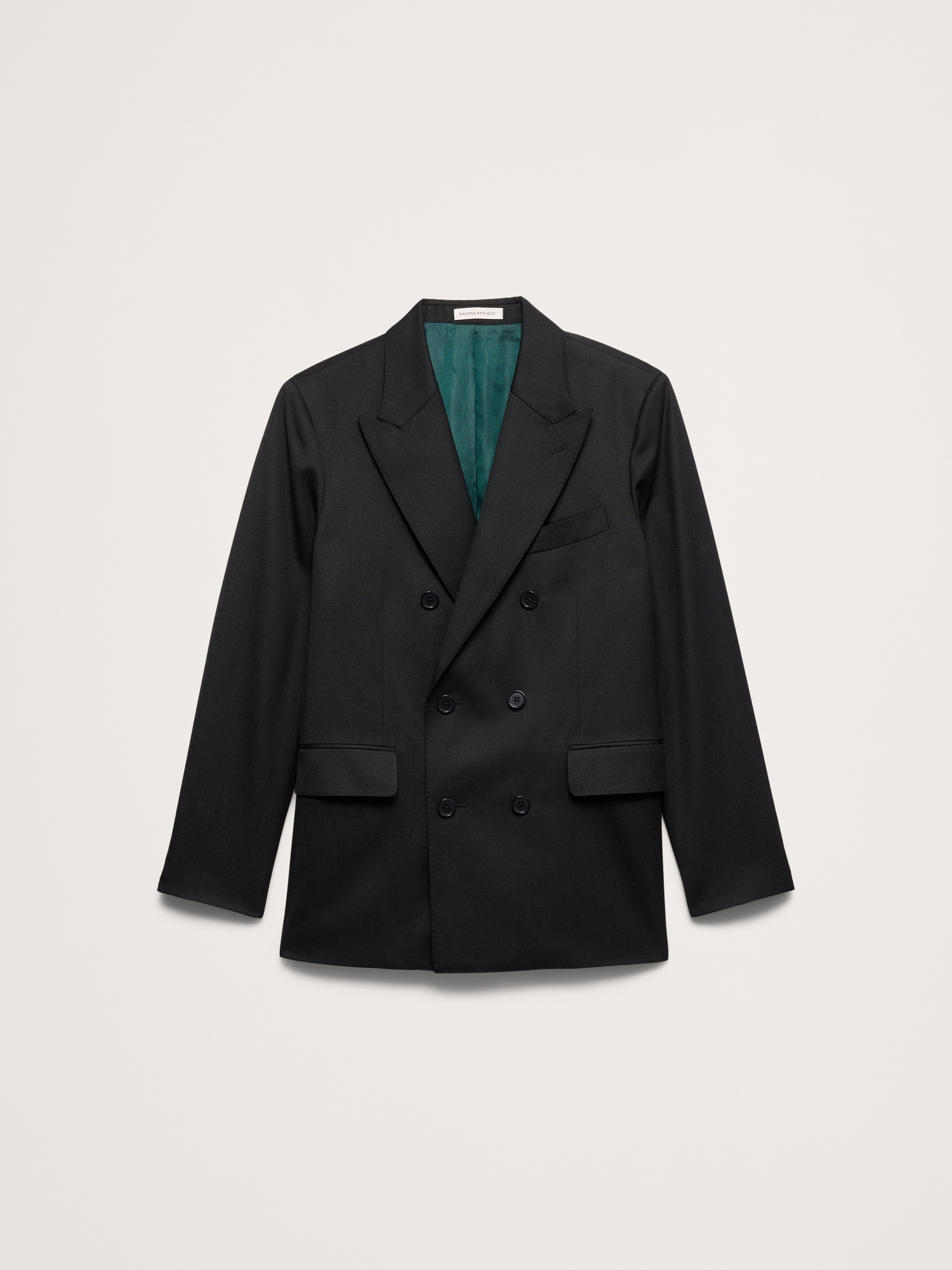 Double-Breasted Twill Suit Jacket - thumbnail 4