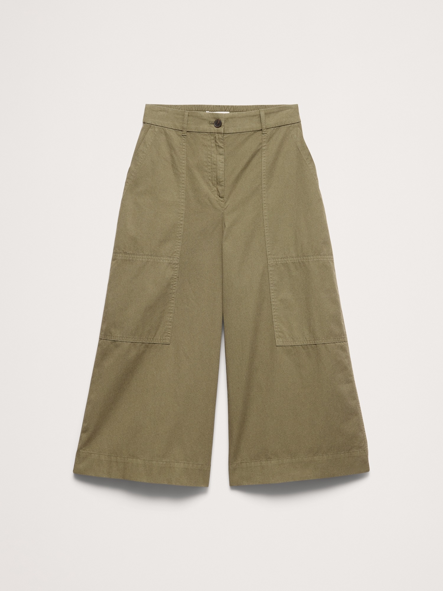 Женские брюки Banana Republic Cotton Twill Culotte, цвет: Зелёный — фото 4