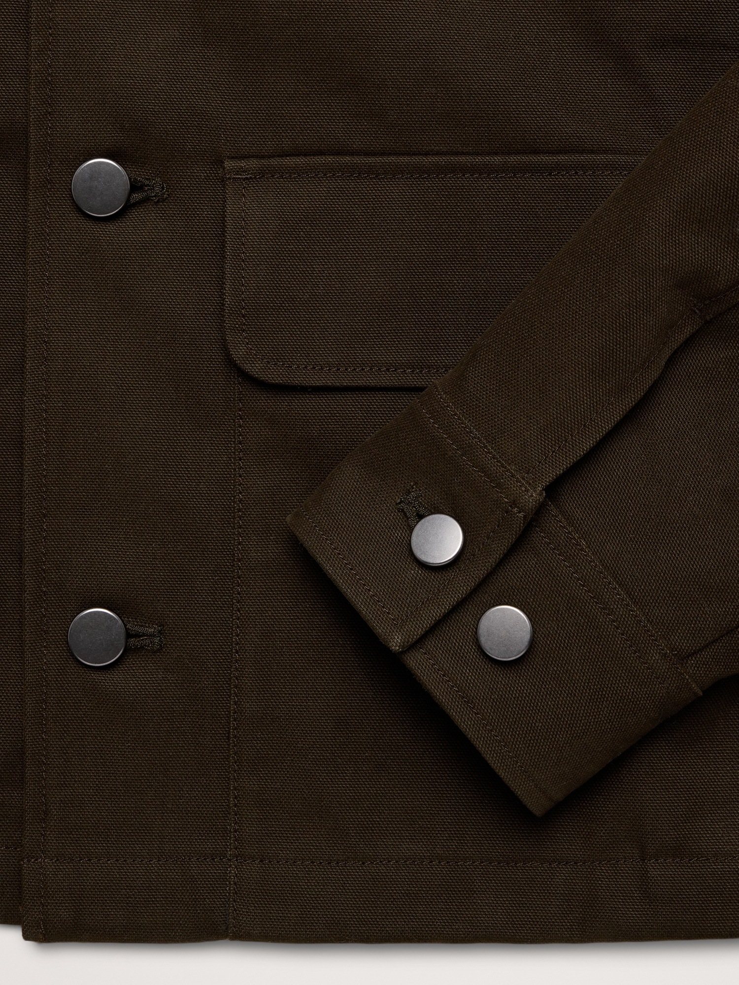 Waxed Cotton Twill Utility Jacket with Suede Collar