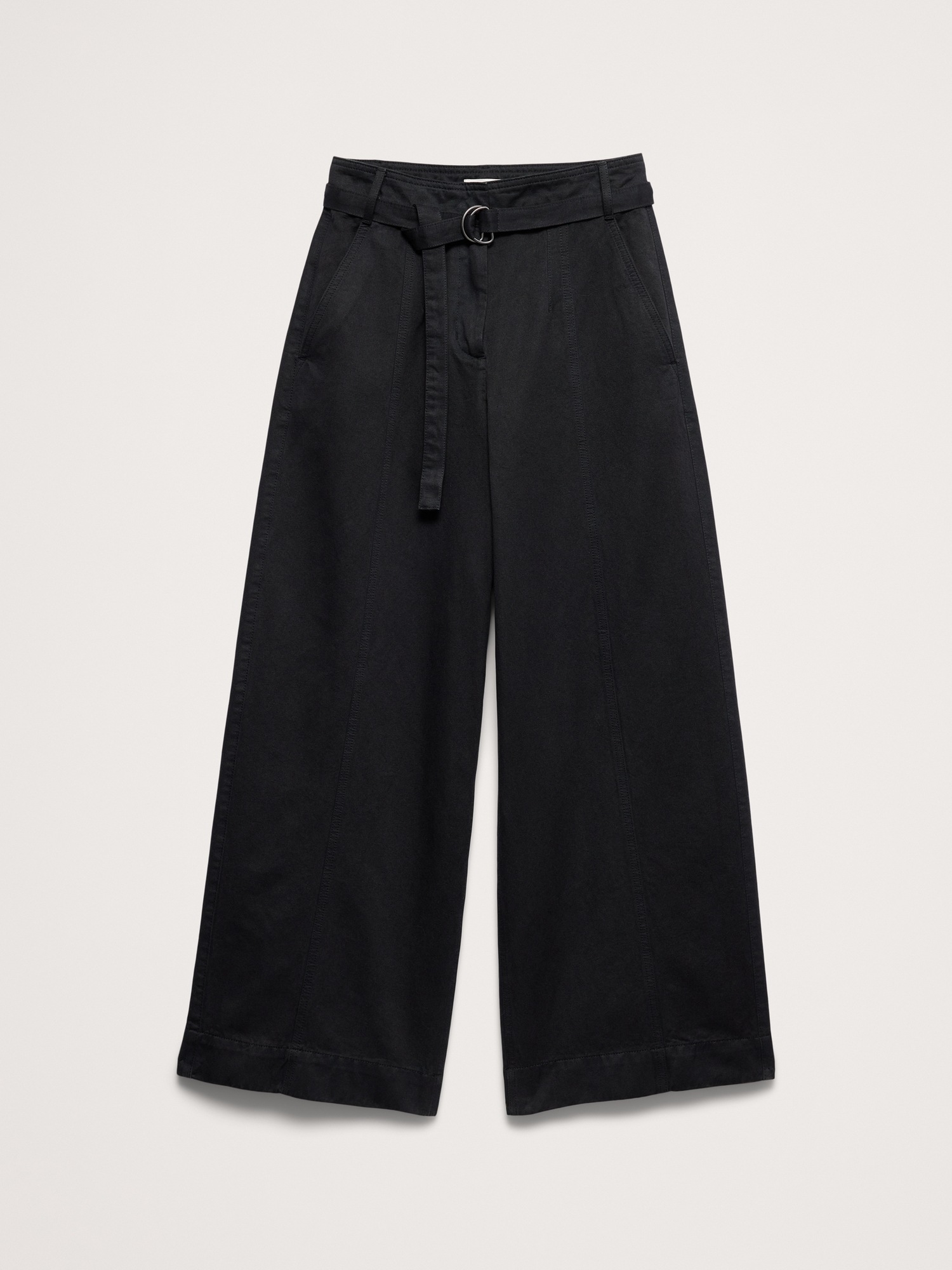Женские брюки Banana Republic High-Rise Wide-Leg Utility Pant, цвет: Чёрный — фото 4