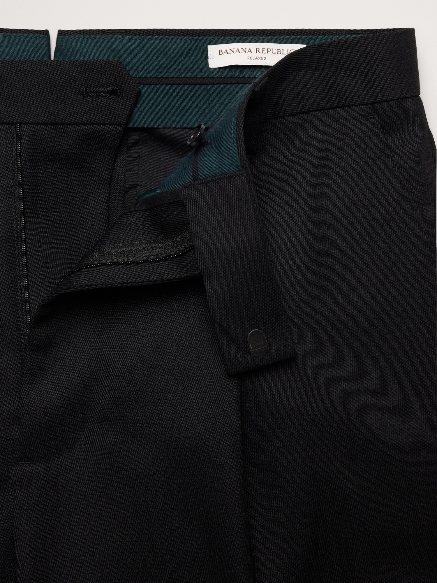 Мужские брюки Banana Republic Loose Pleated Twill Suit Pant, цвет: Чёрный — фото 6