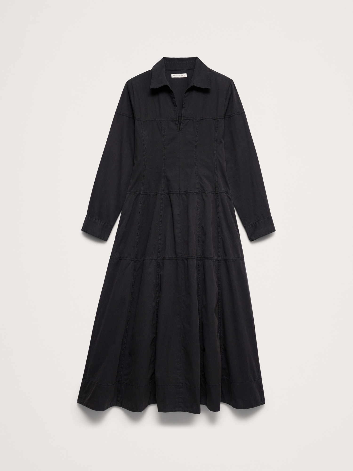 Cotton Twill Paneled Shirt Dress - thumbnail 4