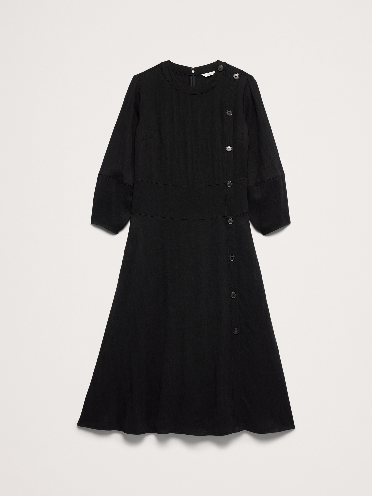 Drapey Twill Button Midi Dress