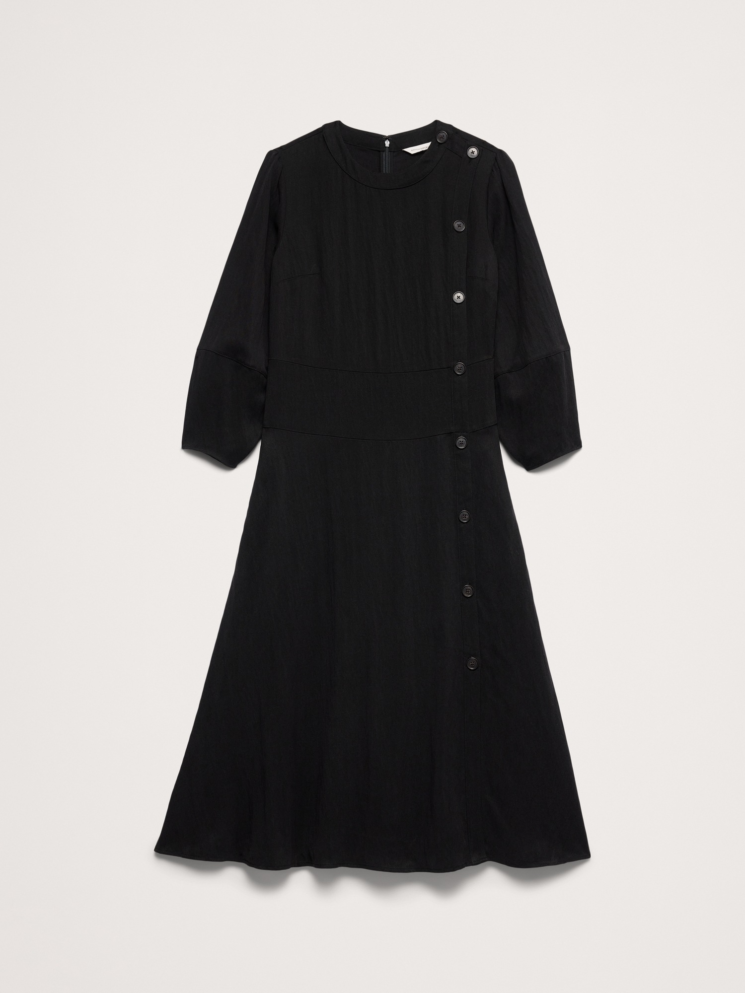 Женское платье Banana Republic Drapey Twill Button Midi, цвет: Чёрный — фото 4