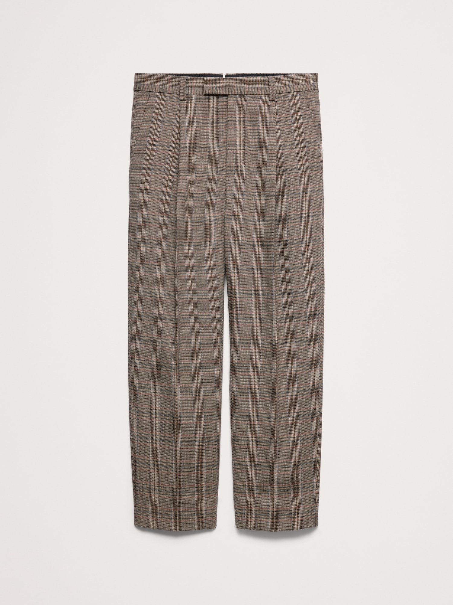 Loose Italian Wool Pleated Suit Pant