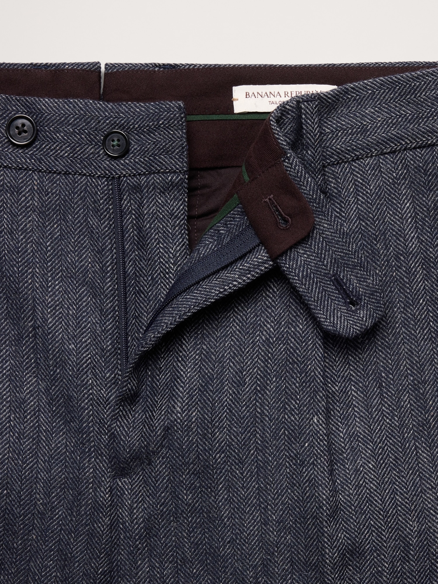 Tailored Slim Italian Herringbone Suit Pant - thumbnail 6