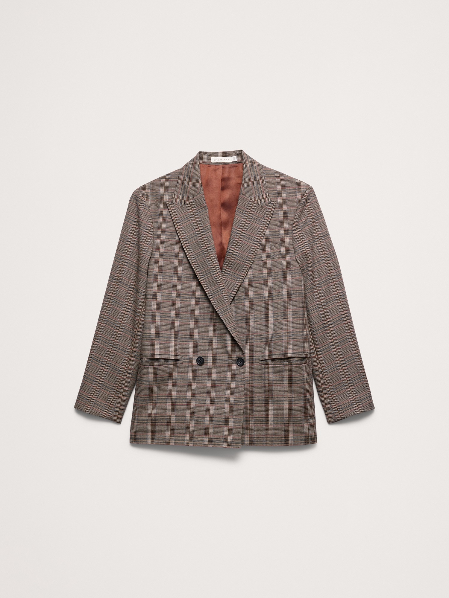 Мужской пиджак Banana Republic Relaxed Double-Breasted Italian Glen Plaid Suit, цвет: Коричневый клетчатый — фото 4