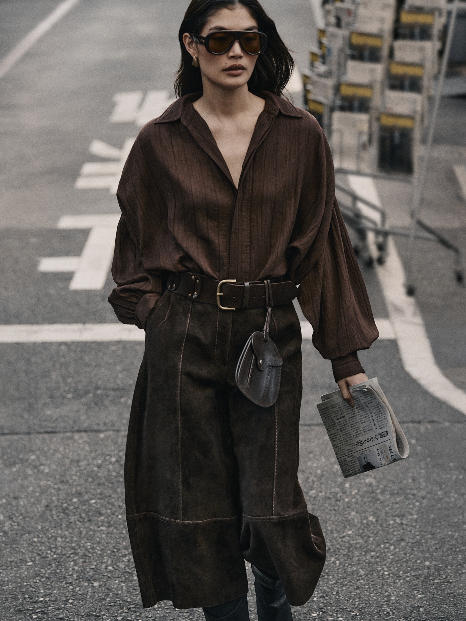 High-Rise Suede Culotte - thumbnail 6