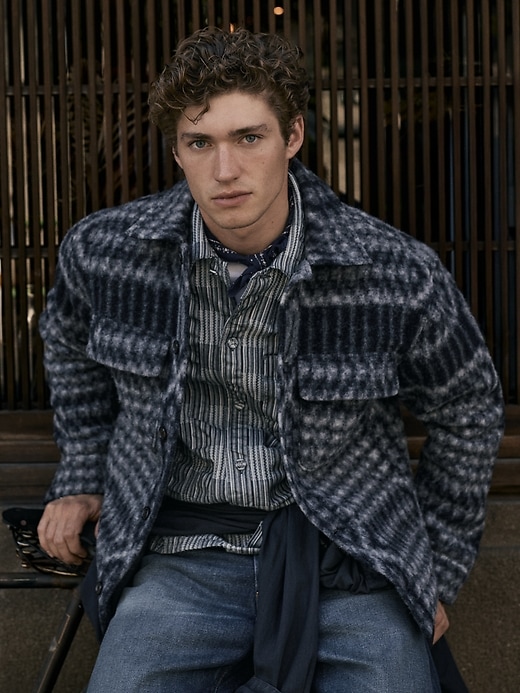 Boiled Wool-Blend Shirt Jacket | Banana Republic
