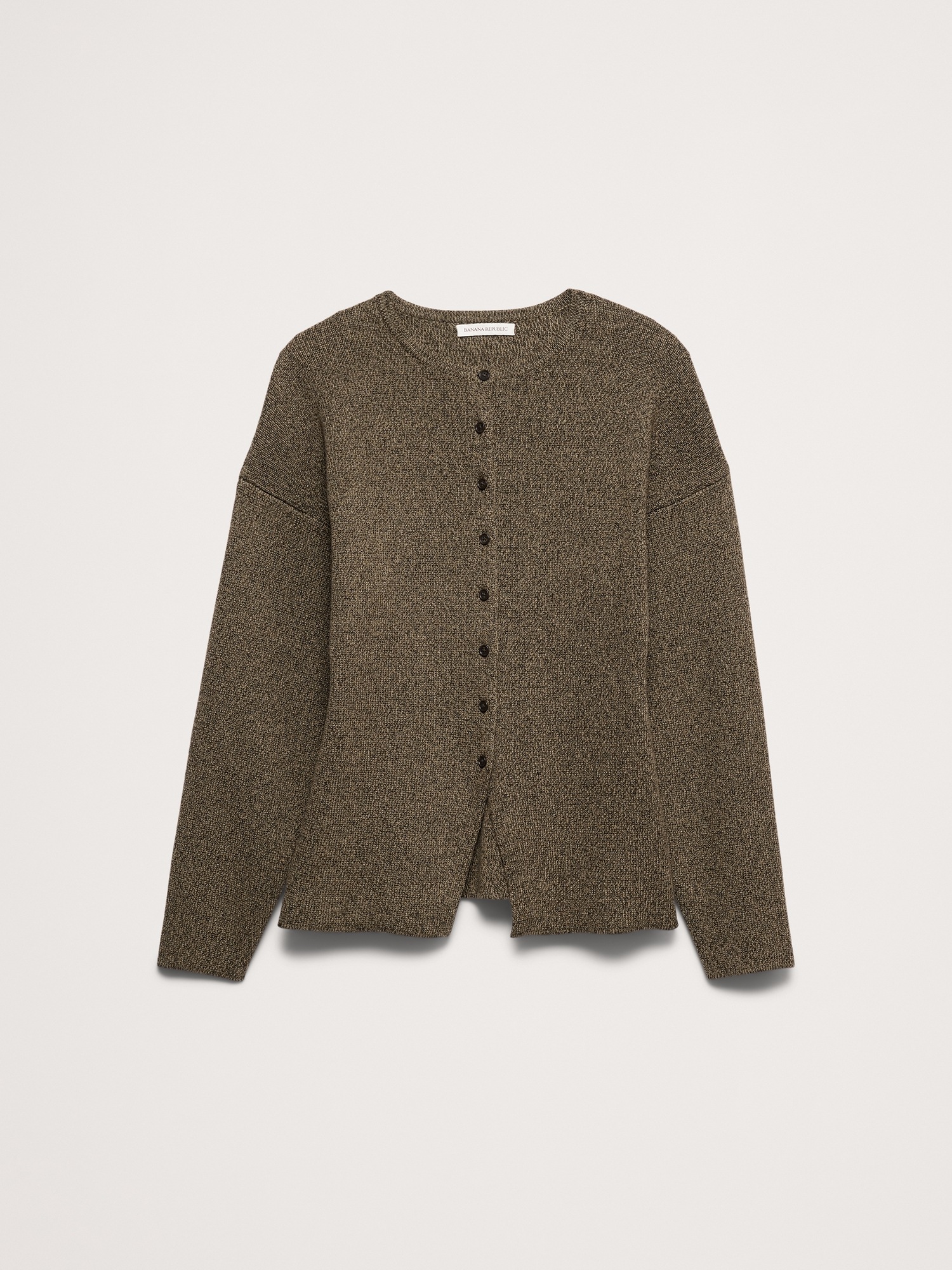 Женский кардиган Banana Republic Larkspur Cotton-Silk Cutaway-Hem, цвет: Коричневый меланжевый — фото 2