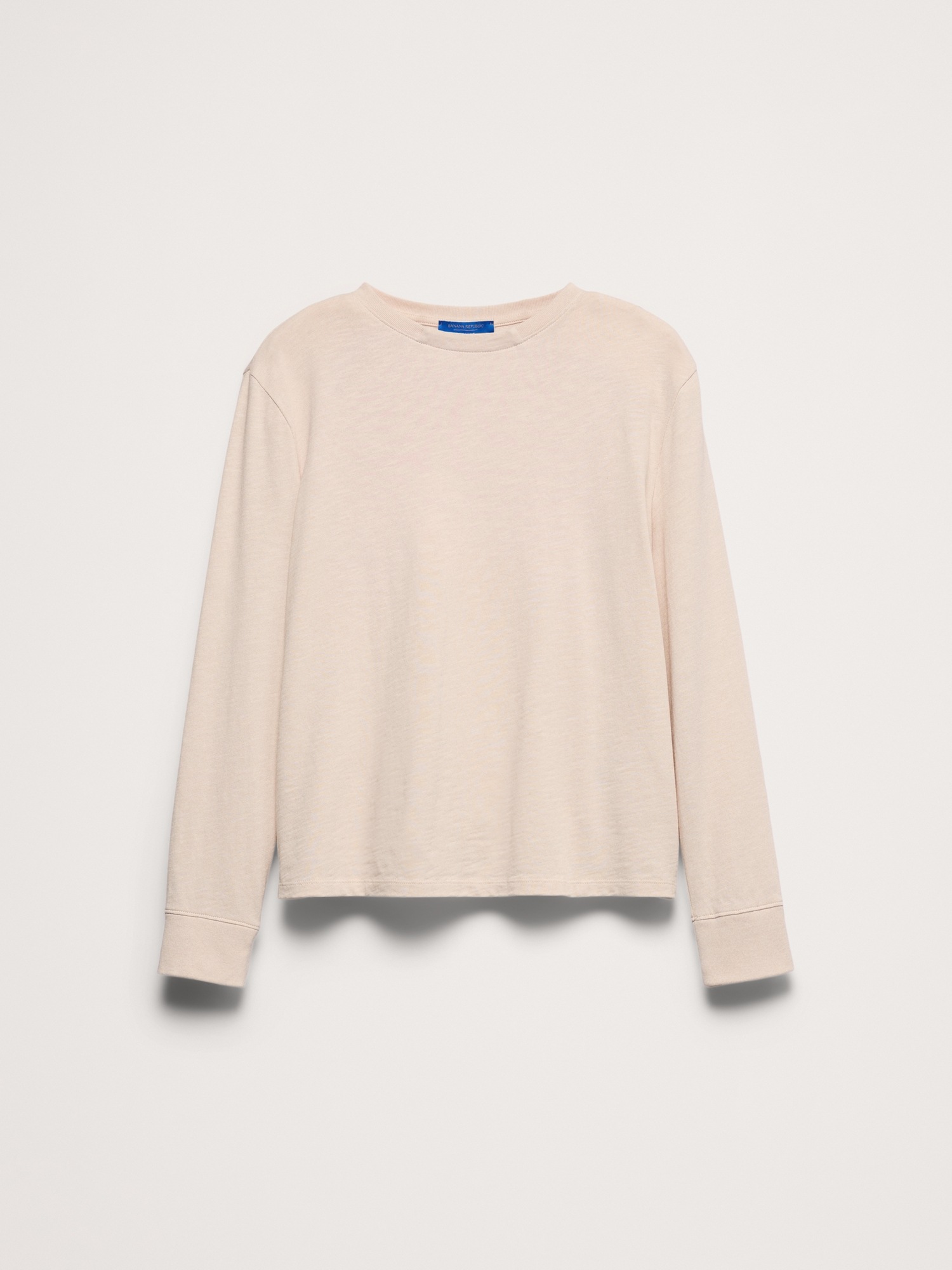 Женская футболка Banana Republic x La Ligne The Relaxed Cotton Crew-Neck, цвет: Кремовый белый — фото 4