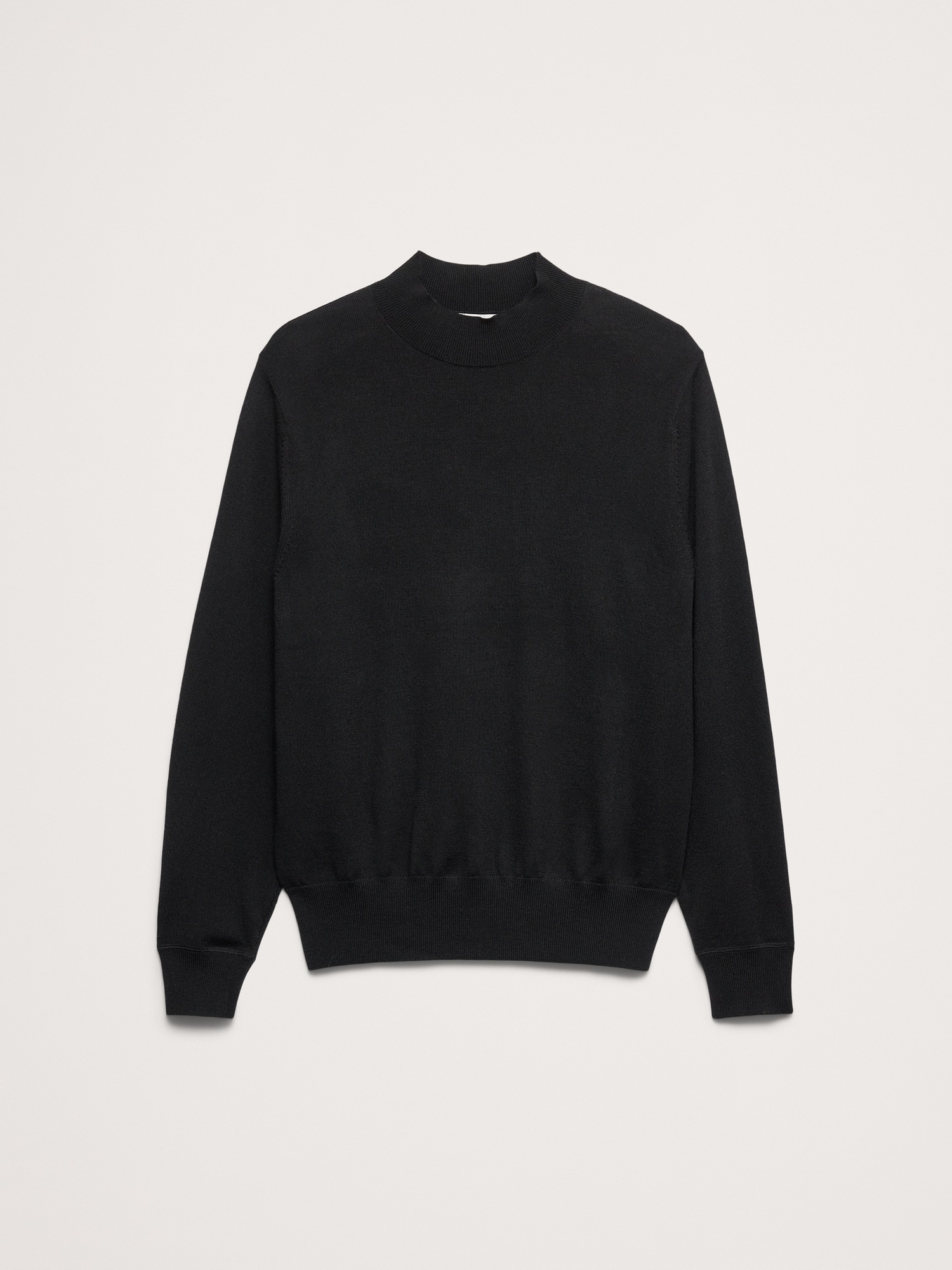 Мужской свитер Banana Republic Merino Mock-Neck, цвет: Чёрный — фото 4