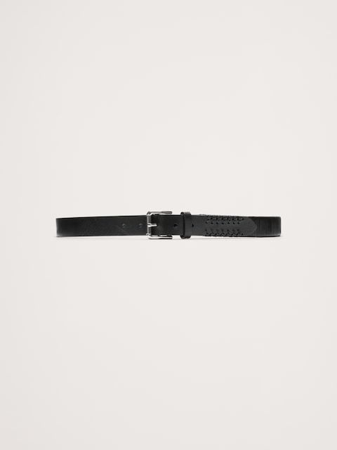 Slim Laced Leather Belt