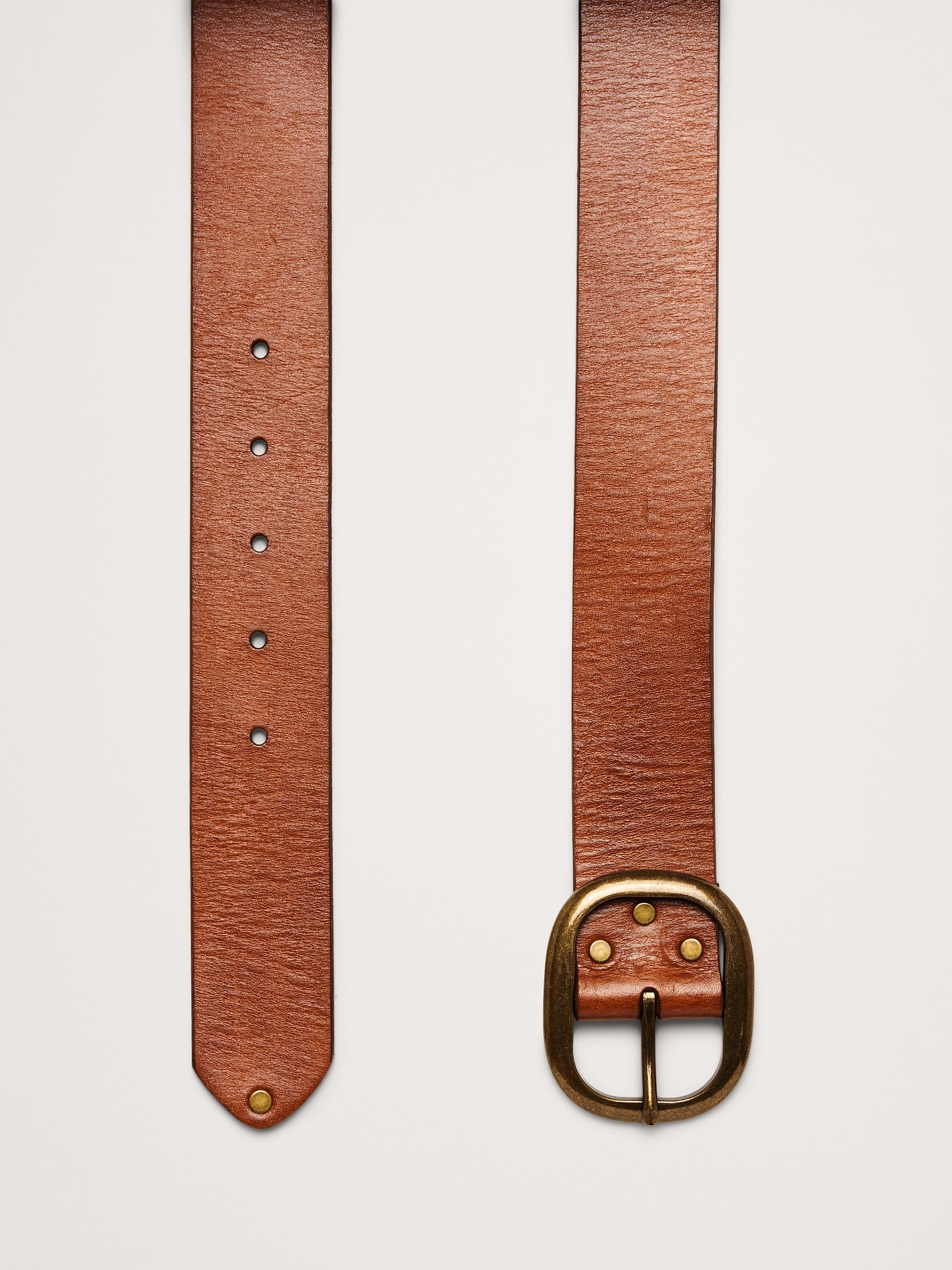 Leather Oval-Buckle Belt - thumbnail 5