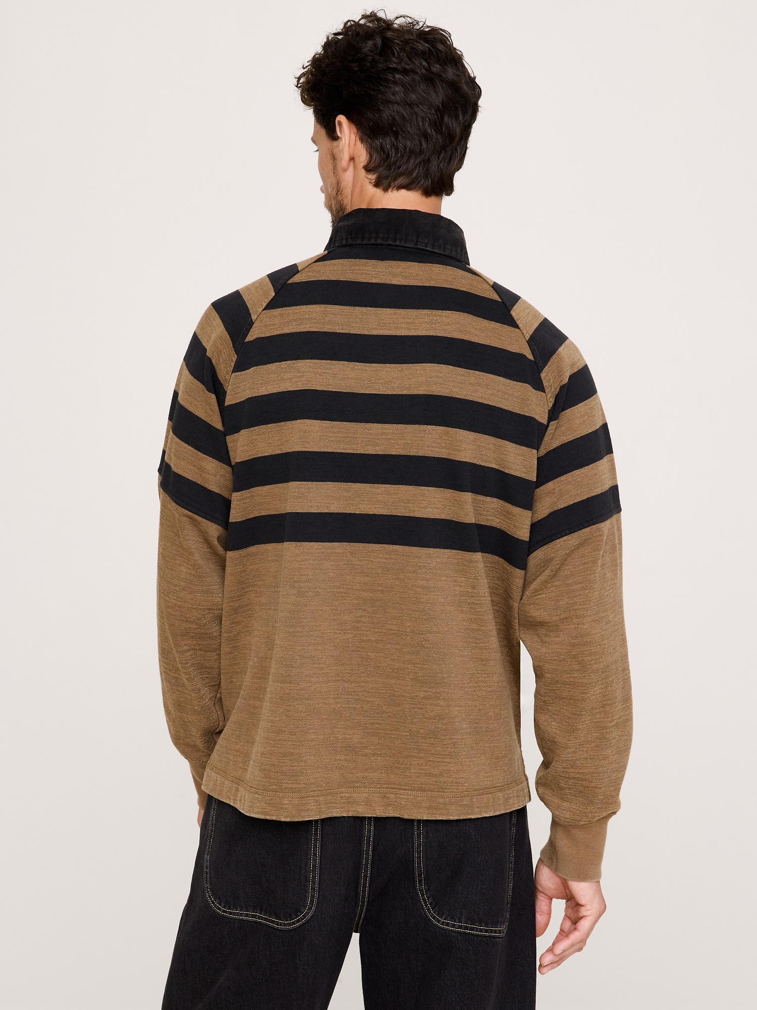 Мужской топ Banana Republic Archive Reissue Striped Rugby Jersey, цвет: Коричневый полосатый — фото 2