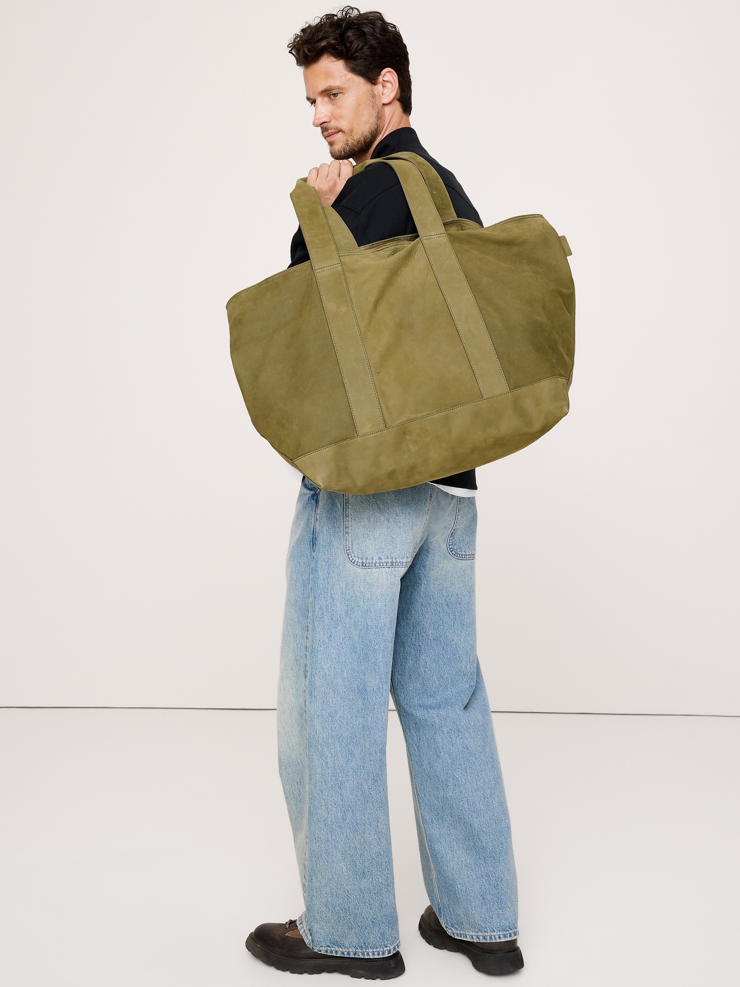Nubuck Leather Weekend Tote - thumbnail 2