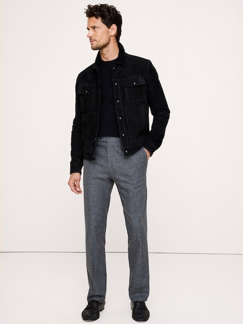 Tailored Slim Herringbone Wrinkle Resistant Dress Pant