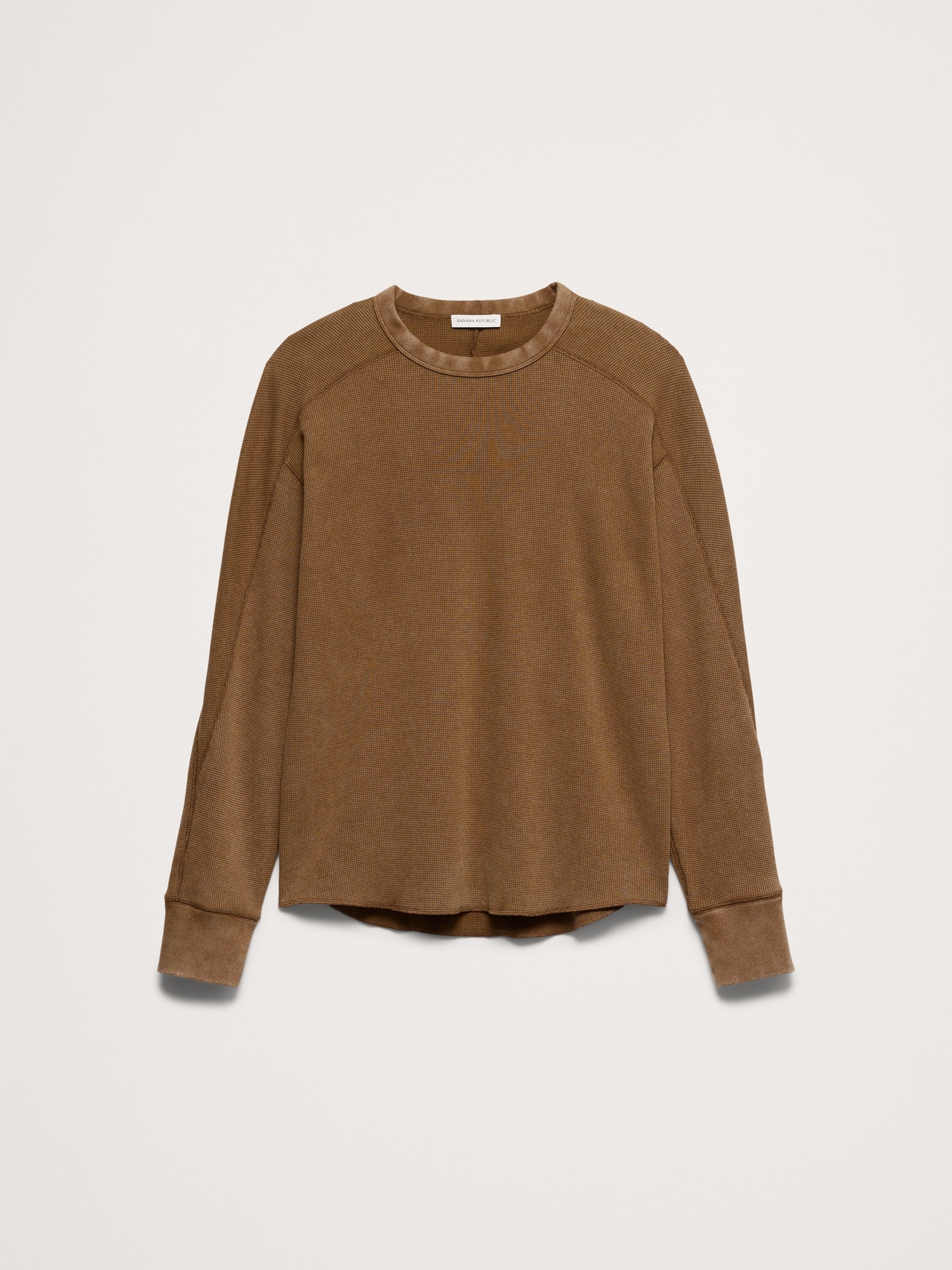 Мужская футболка Banana Republic Cotton Waffle-Knit, цвет: Коричневый — фото 4