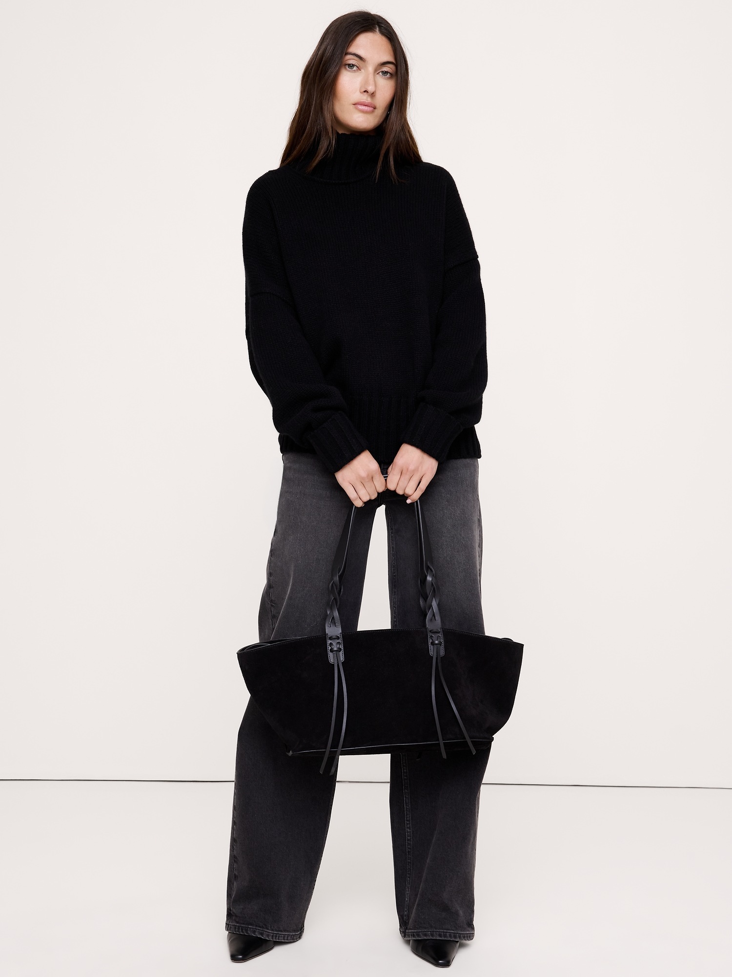 Женская сумка Banana Republic Mini East-West Tote, цвет: Чёрный — фото 2