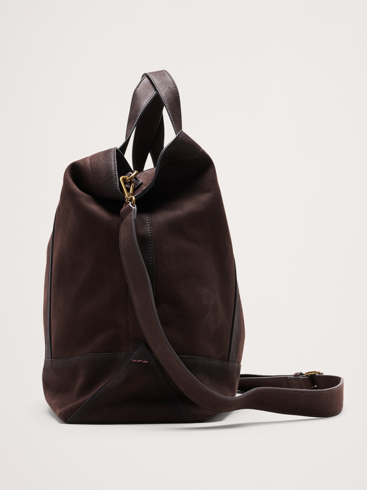 Мужская сумка Banana Republic Nubuck Leather Tote, цвет: Тёмный коричневый — фото 3