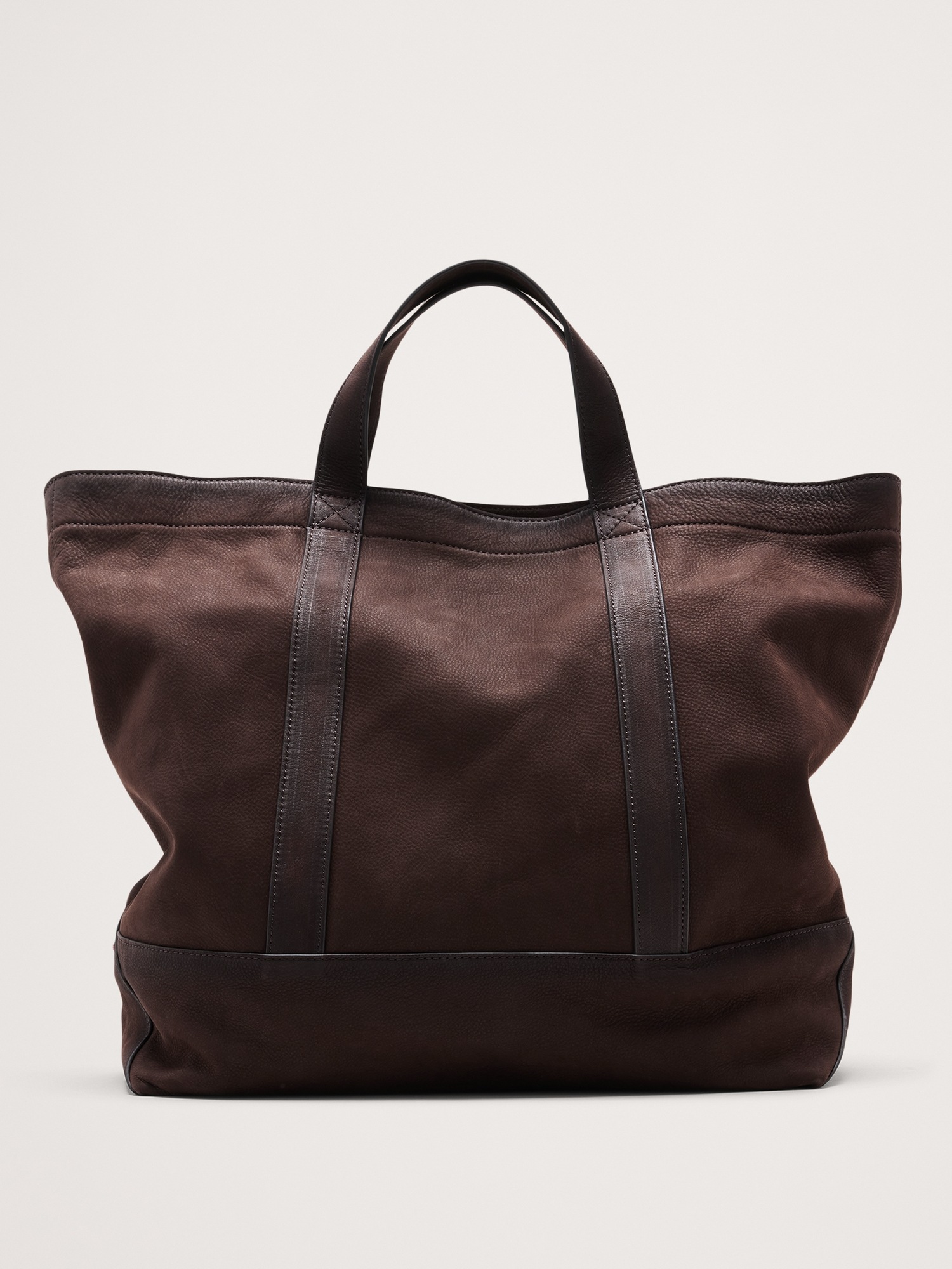 Мужская сумка Banana Republic Nubuck Leather Tote, цвет: Тёмный коричневый — фото 4