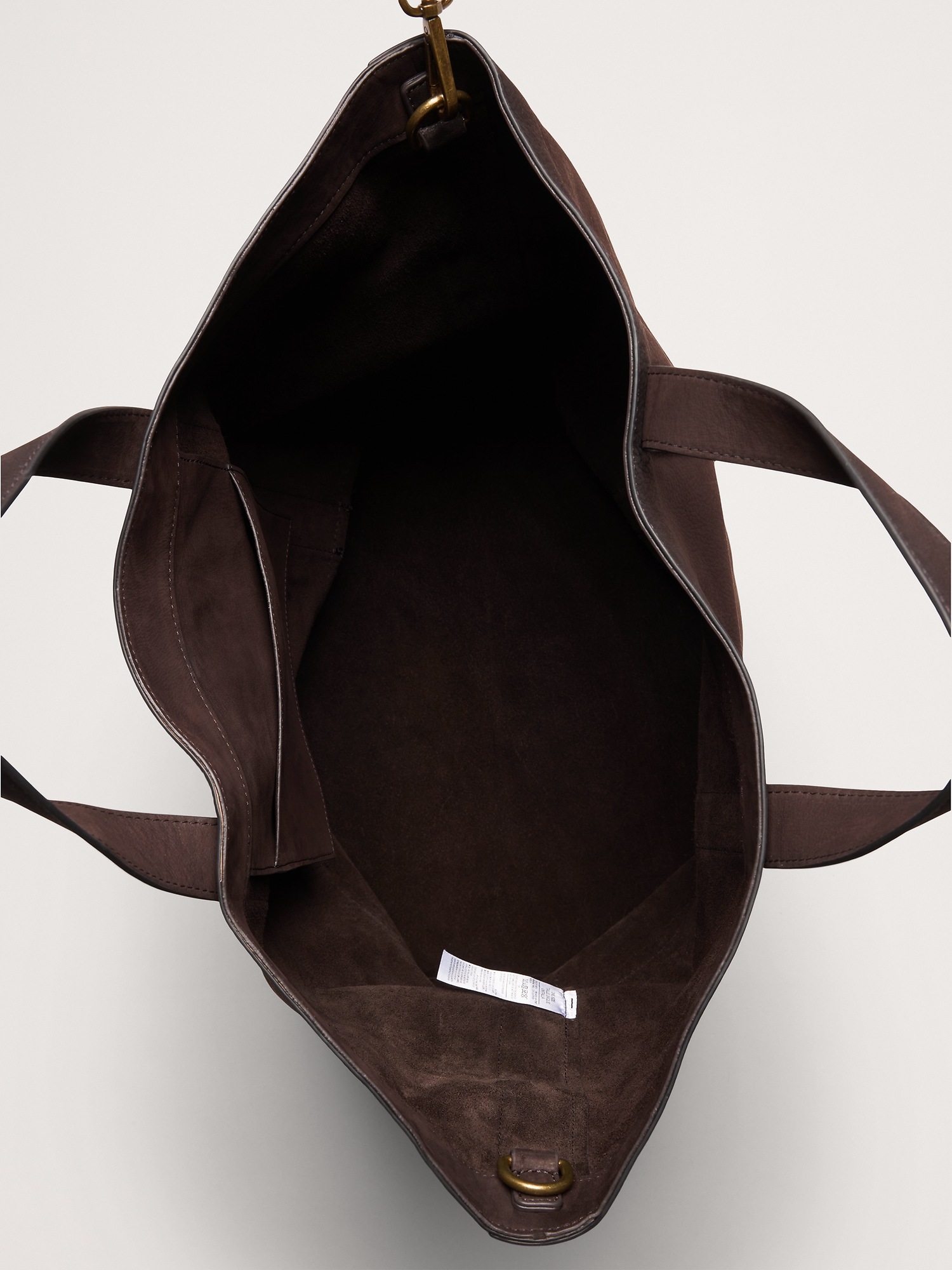 Мужская сумка Banana Republic Nubuck Leather Tote, цвет: Тёмный коричневый — фото 5