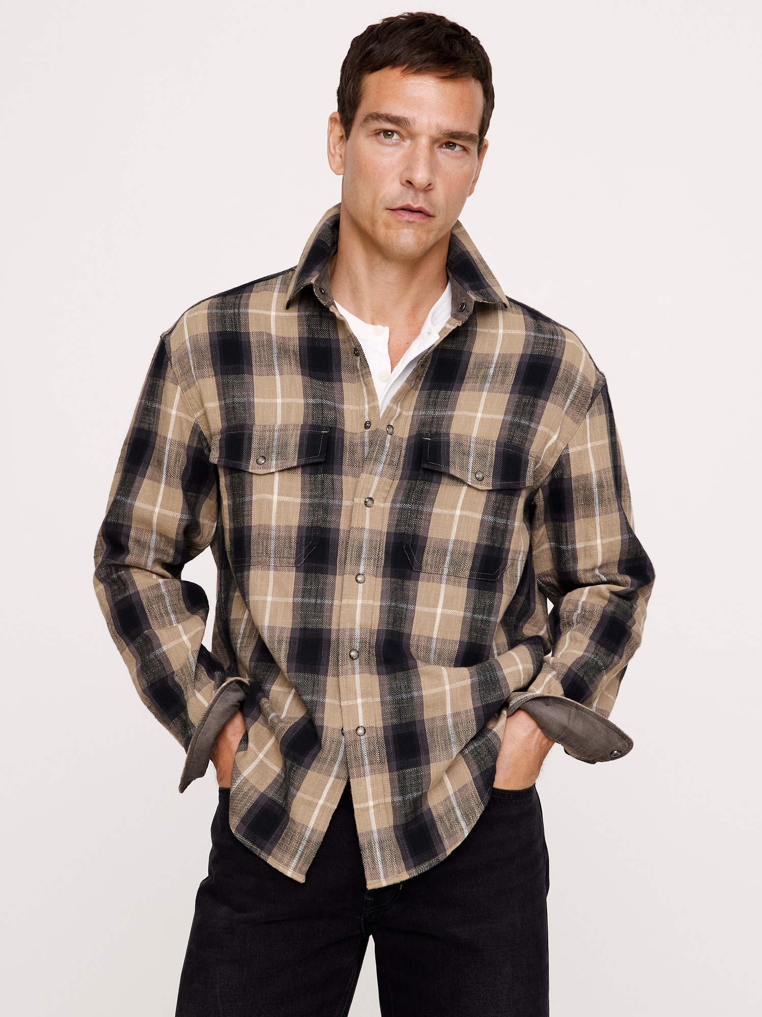 Relaxed-Fit Plaid Cotton Twill Shirt