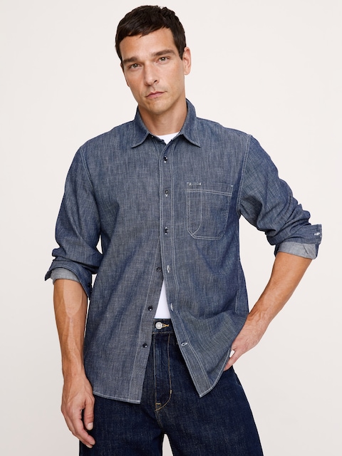 Standard-Fit Chambray Shirt