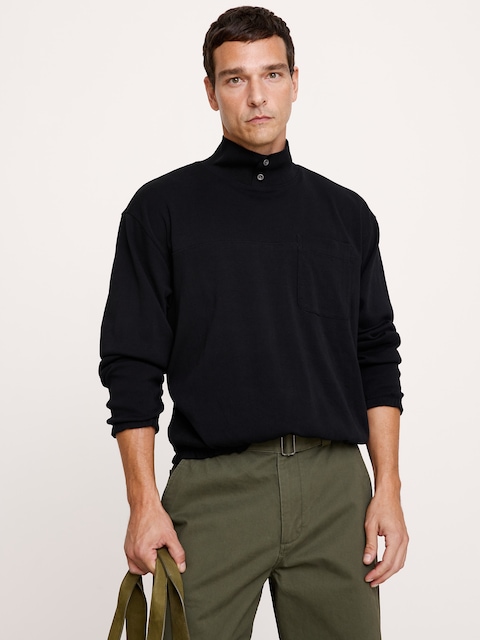 Cotton Mock-Neck Pullover