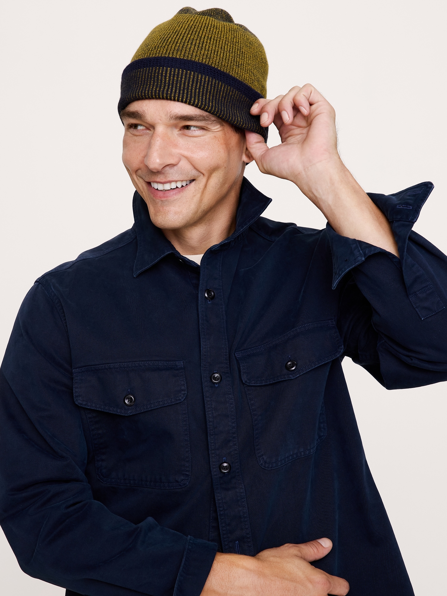 Merino Lightweight Striped Beanie