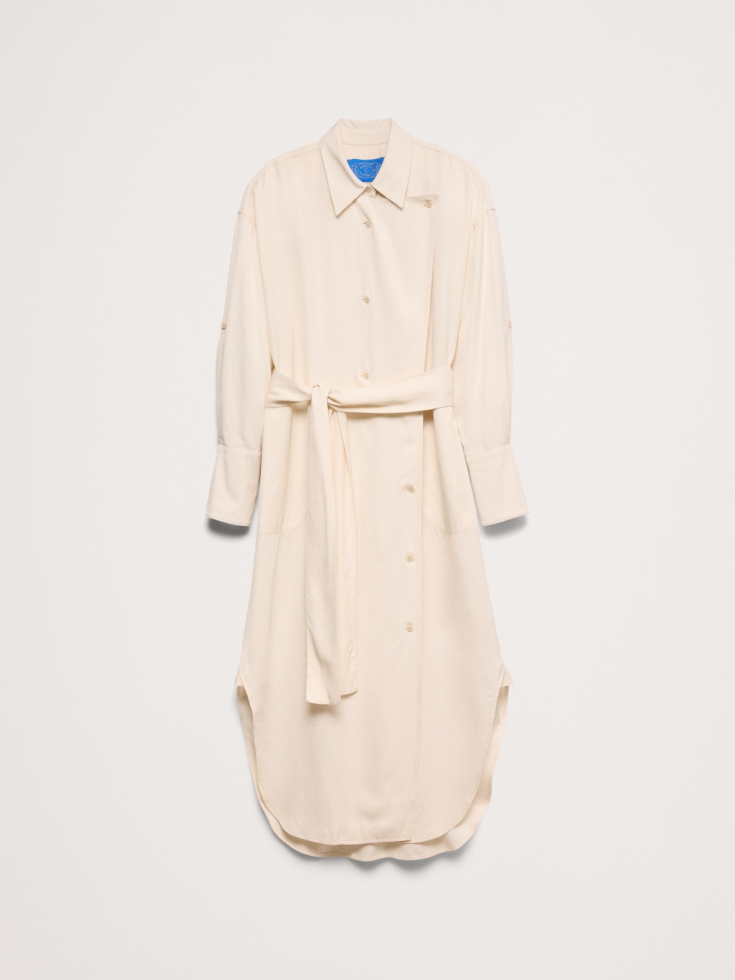 Женское платье Banana Republic x La Ligne The Viscose Midi Shirt Dress, цвет: Кремовый белый — фото 6