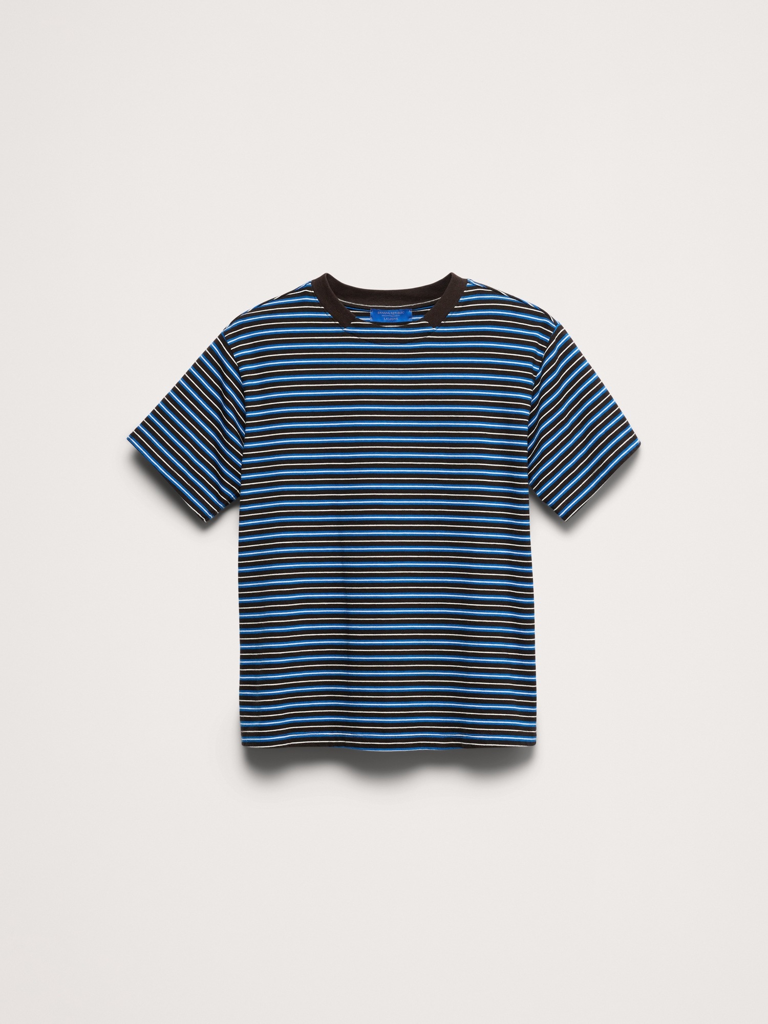 Женская футболка Banana Republic x La Ligne The Boxy Cotton, цвет: Синий полосатый — фото 6