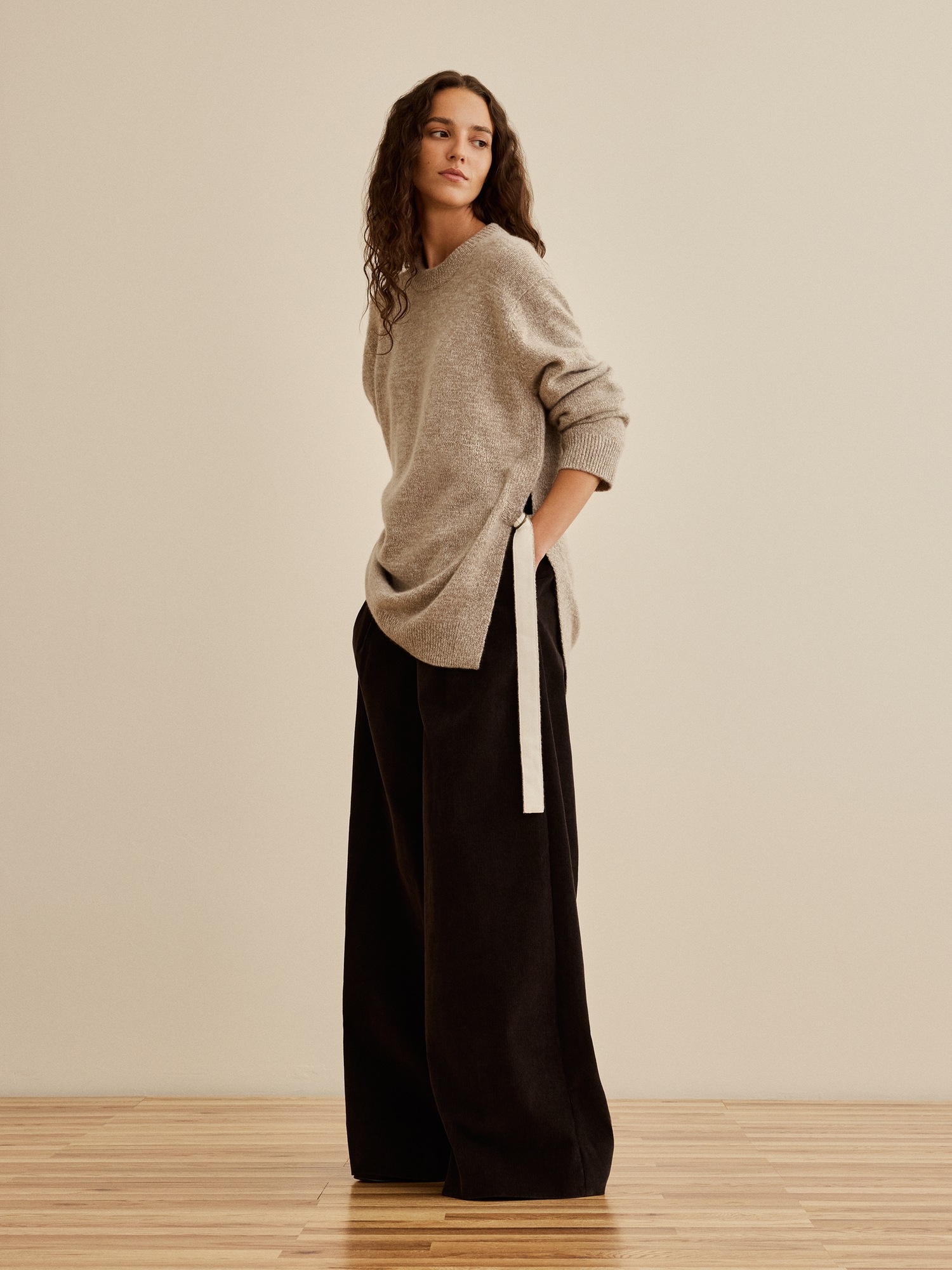 Женские брюки Banana Republic x La Ligne The Wide-Leg Cotton Corduroy Pant, цвет: Коричневый — фото 4