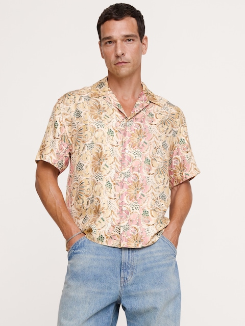 Standard-Fit Silk Resort Shirt