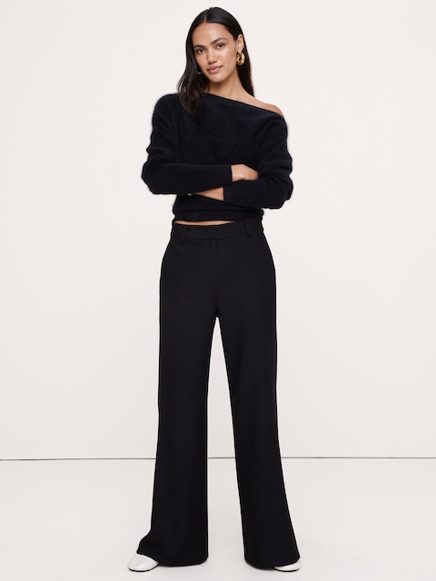 High-Rise Flare Italian Flannel Pant