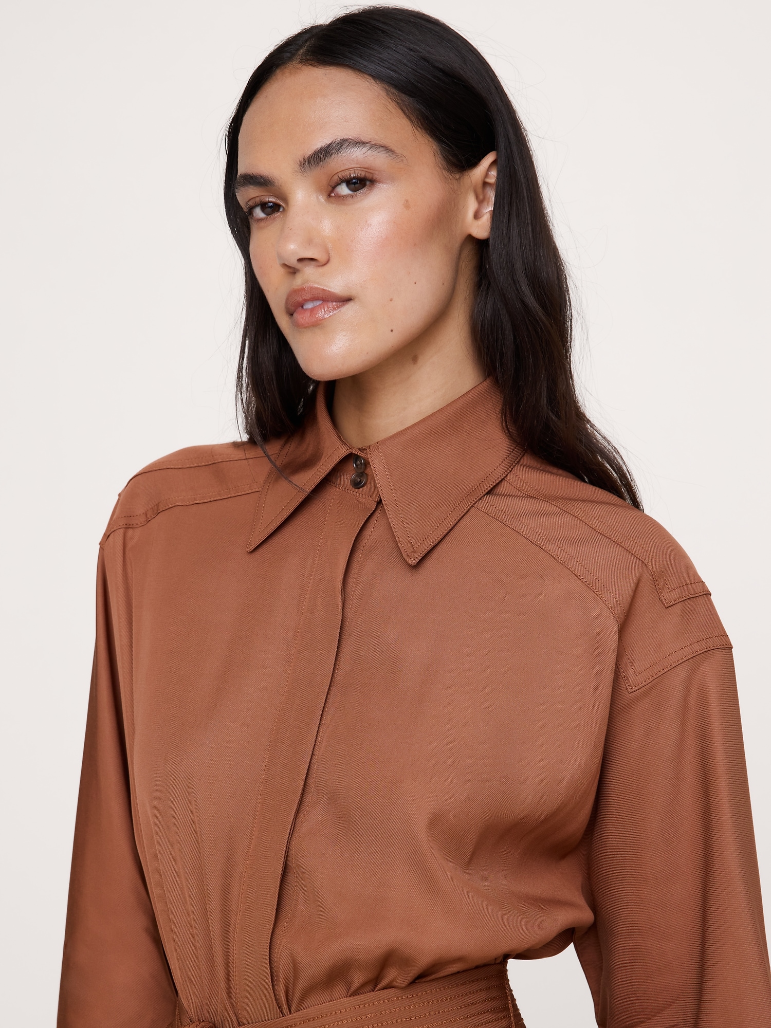 Viscose Midi Shirt Dress