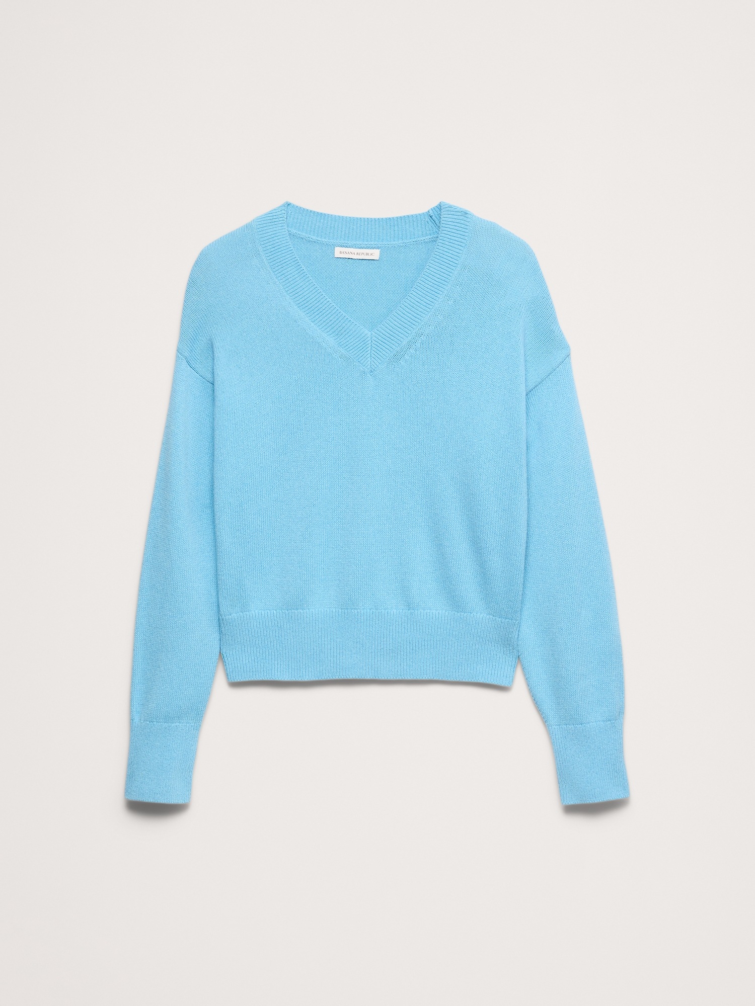 Женский свитер Banana Republic Oversized Italian Cotton-Cashmere, цвет: Синий — фото 4