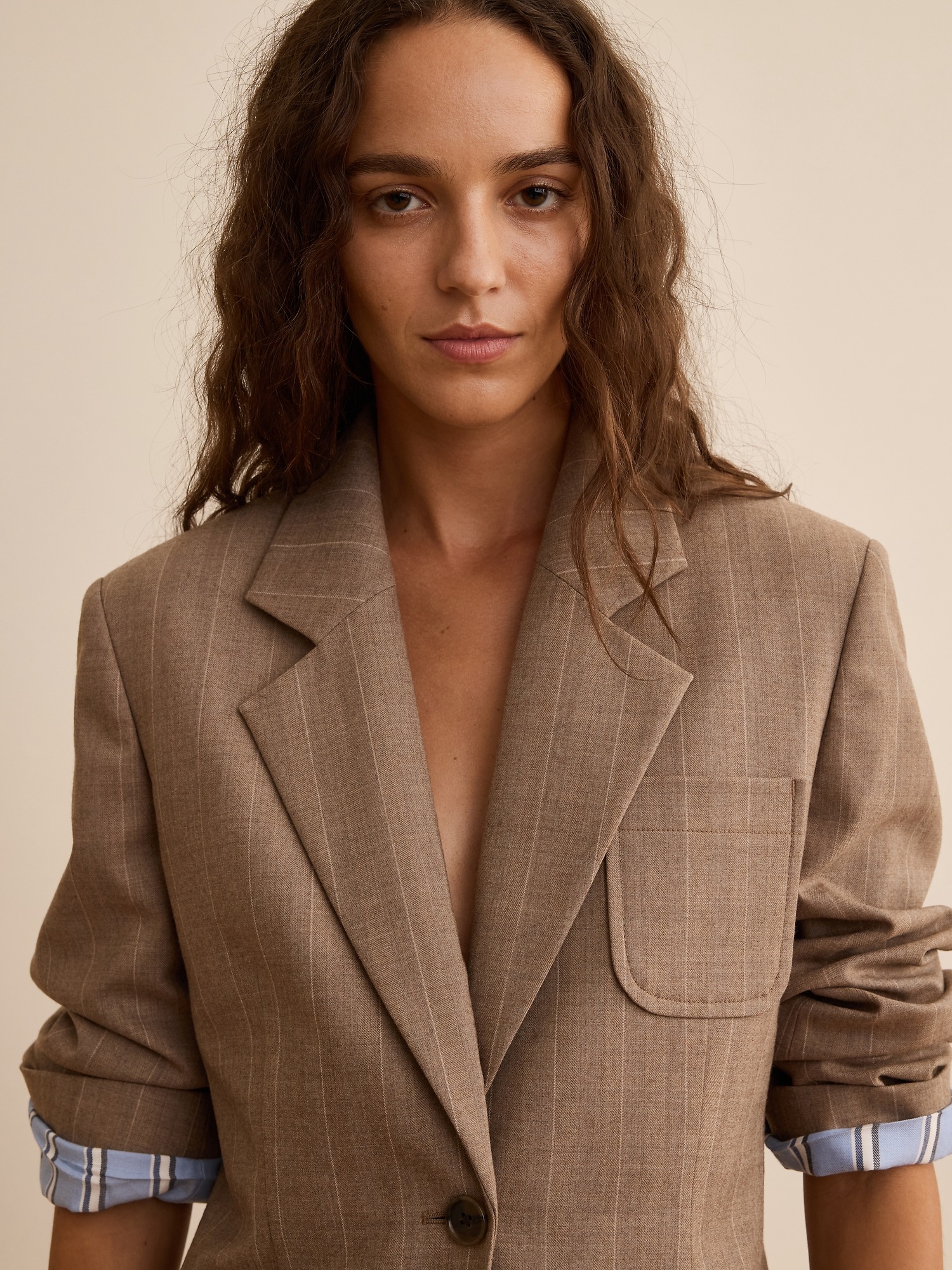 Женский пиджак Banana Republic x La Ligne The Slim Blazer, цвет: Верблюжий — фото 3