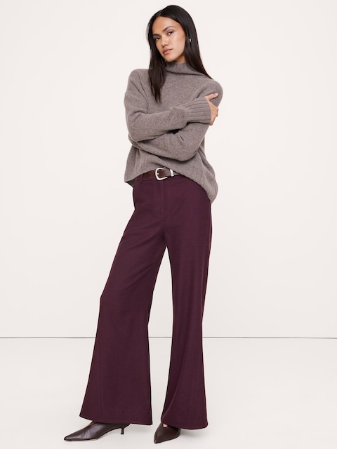 High-Rise Flare Italian Flannel Pant