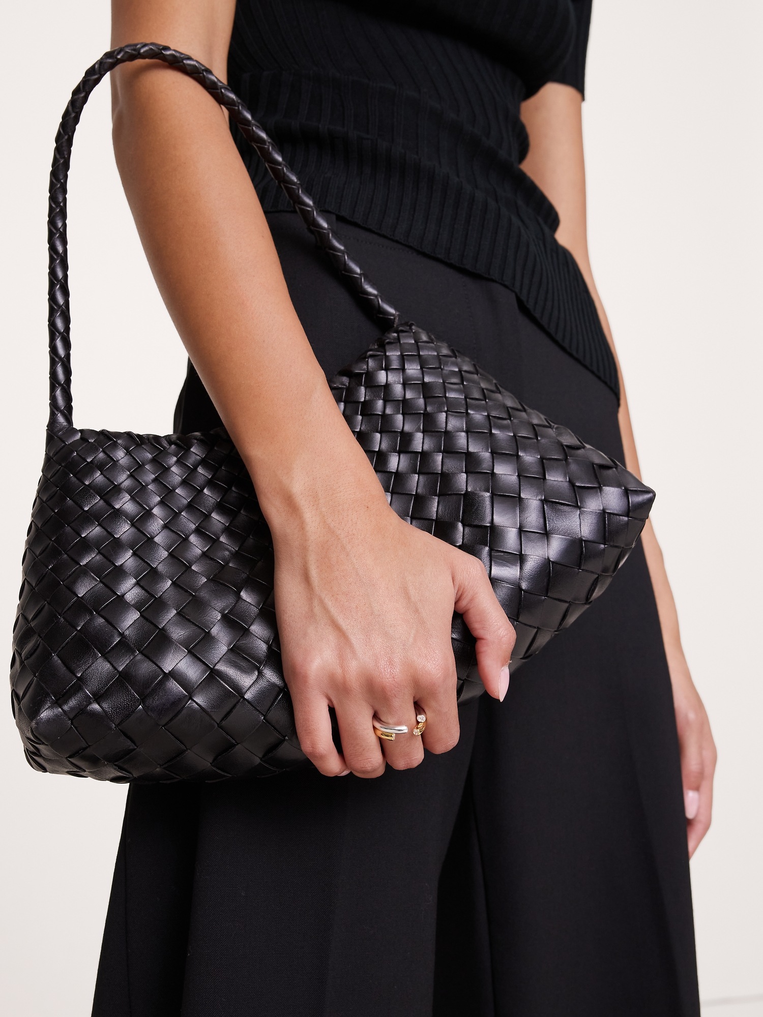 Женское кольцо Banana Republic Two-Tone Stacked Opening, цвет: Золотой / Серебристый — фото 2