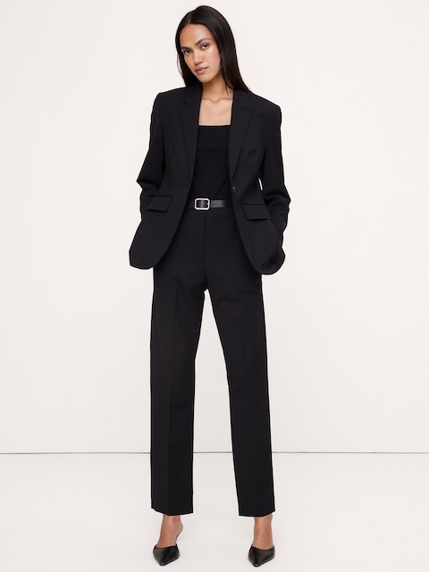 Ultra High-Rise Modern Slim Italian Lightweight Wool Ankle Pant