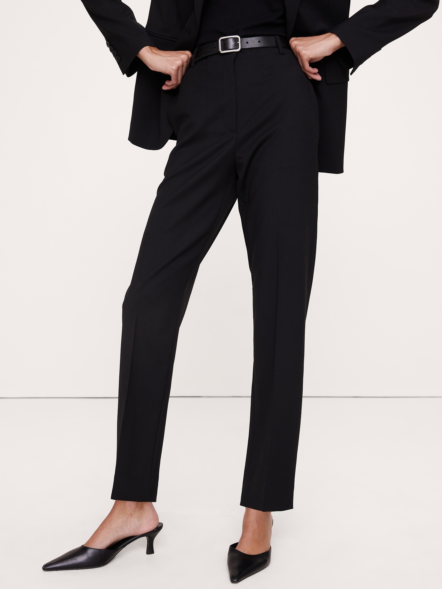 Ultra High-Rise Modern Slim Italian Lightweight Wool Ankle Pant