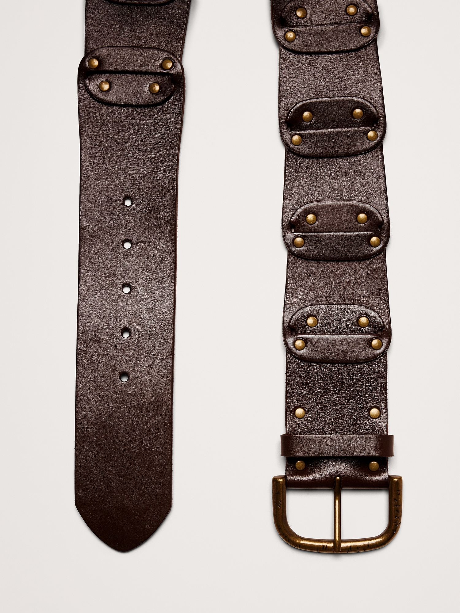 Leather Studded Belt - thumbnail 3